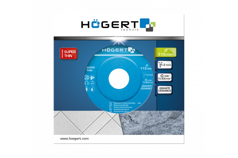 Hoegert Diamantschijf voor keramische tegels 115 mm 1208961836