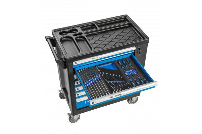 Hoegert 7-lade gereedschapskast met een zijdeur met accessoires 544 stuks. 1208962010