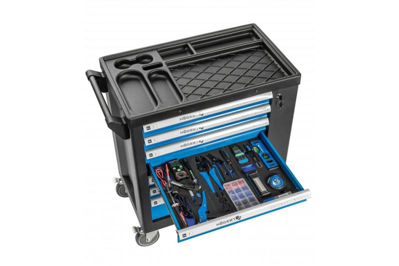 Hoegert 7-lade gereedschapskast met een zijdeur met accessoires 544 stuks. 1208962010