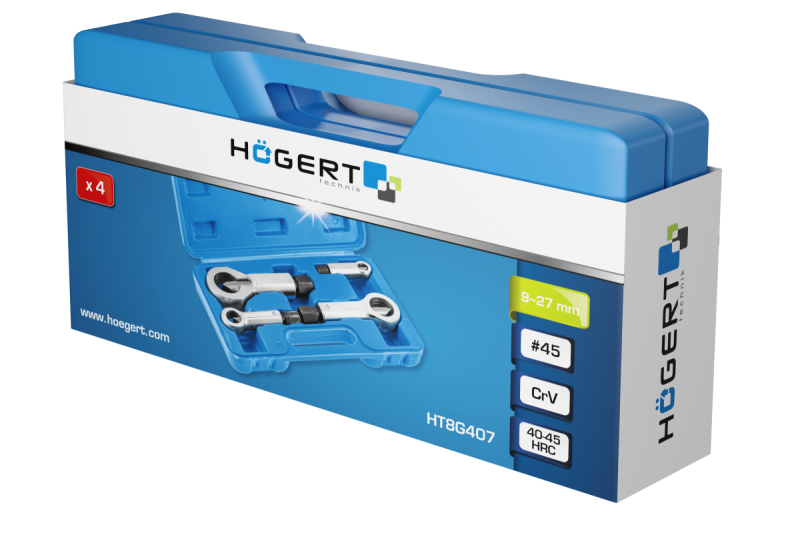 Hoegert Set van moersleutels voor noten 9~27mm 4 stuks. 1208962247