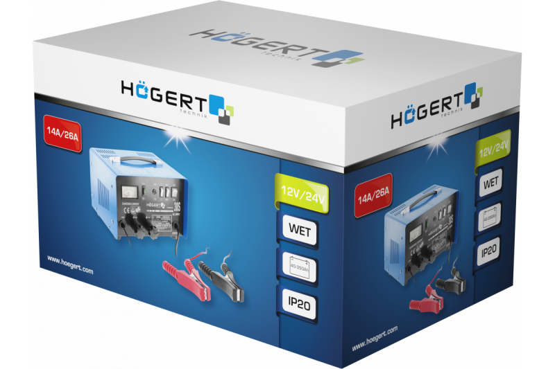 Hoegert Elektronische acculader 12-24V 14-26A 1208962314