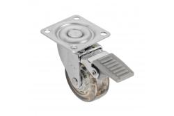 Transparent caster brown with brake 1208962365