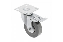 Furniture wheel GREYROLL, 75 mm, gray, with brakes 1208962377