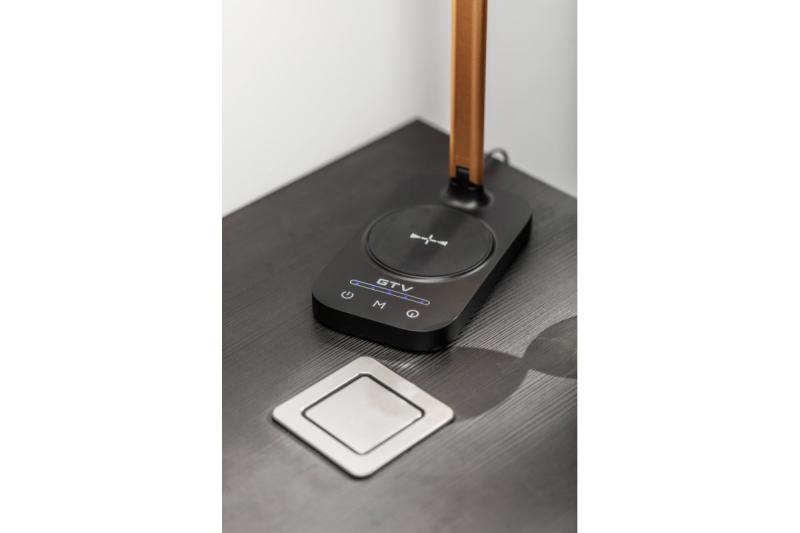 Decor Bureau lamp Bressi 8W 450lm AC220-240V 3-CCT Draadloos Opladen USB PF>0 5 RA>80 Zwart / Goud 1208962479