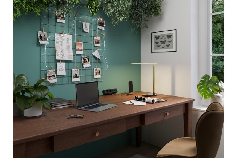 Decor Bureau lamp Bressi 8W 450lm AC220-240V 3-CCT Draadloos Opladen USB PF>0 5 RA>80 Zwart / Goud 1208962479