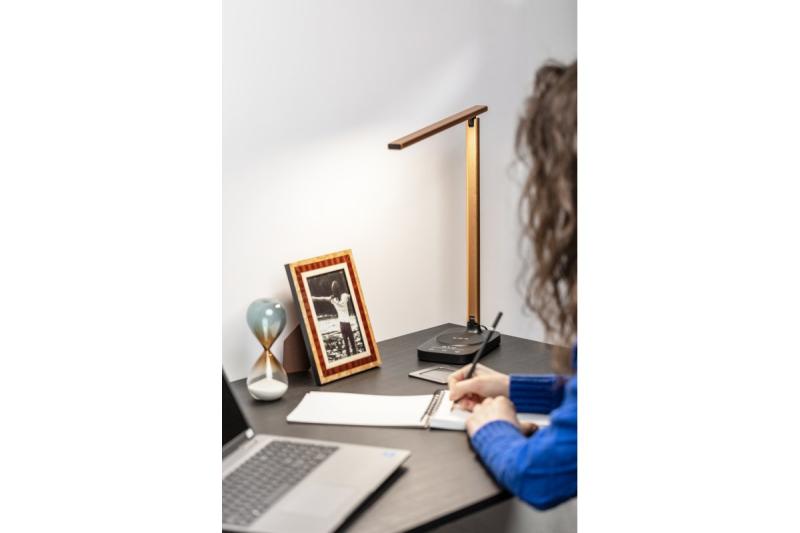 Decor Bureau lamp Bressi 8W 450lm AC220-240V 3-CCT Draadloos Opladen USB PF>0 5 RA>80 Zwart / Goud 1208962479