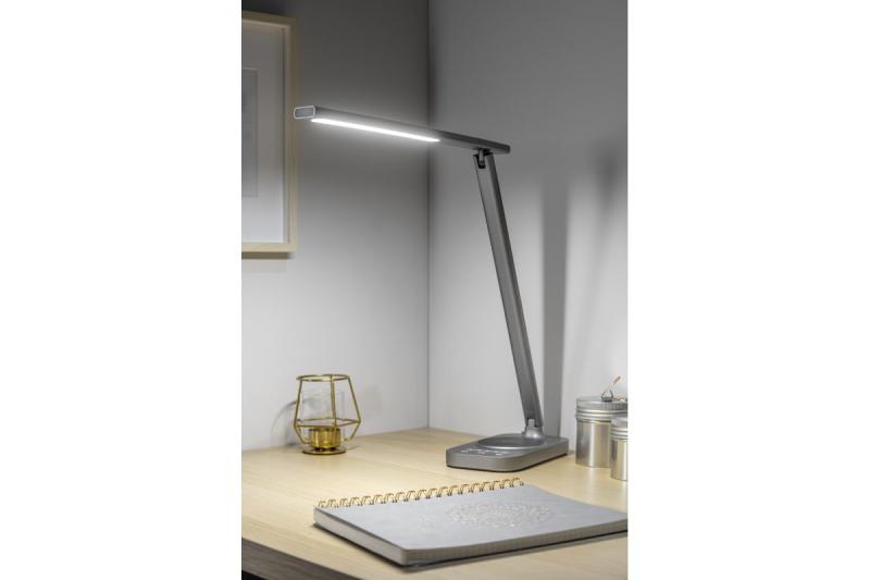 Decor Bureau lamp Bressi 8W 450lm AC220-240V 3-CCT Draadloos Opladen USB PF>0 5 RA>80 Grijs 1208962480