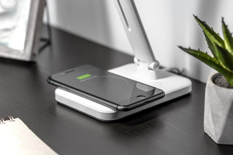 Decor IZUKA LED bureaulamp 6W 400lm AC220-240V 50/60Hz CCT inductieve oplader wit. 1208962496