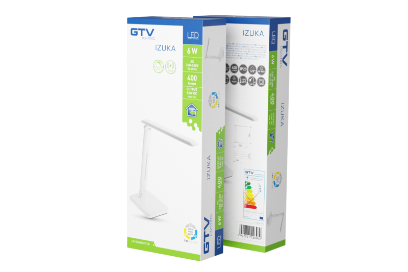 Decor IZUKA LED bureaulamp 6W 400lm AC220-240V 50/60Hz CCT inductieve oplader wit. 1208962496