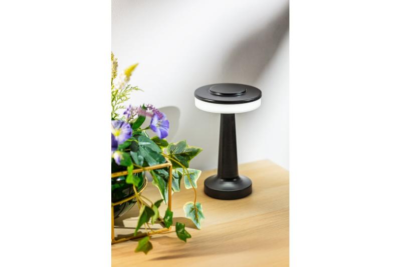 Decor Bureaulamp Monum 3W 200lm DC 5V 1A 3000 K 3 graden. Dimbaar met batterij van 1800 mAh, zwart. 1208962504