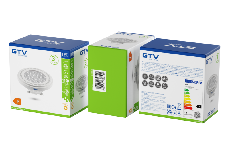 LED LIGHT SOURCE, A-G, AR111, 3000K, G53, 12,5W, DC12V, 40°, 1100lm, white 1208962620