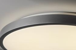 Ceiling lamp ATOL LED, Ø400mm, 3000K, 32W, 2560lm, AC220-240V, 50/60 Hz, PF>0,9, IP54, silver, 3y 1208962646