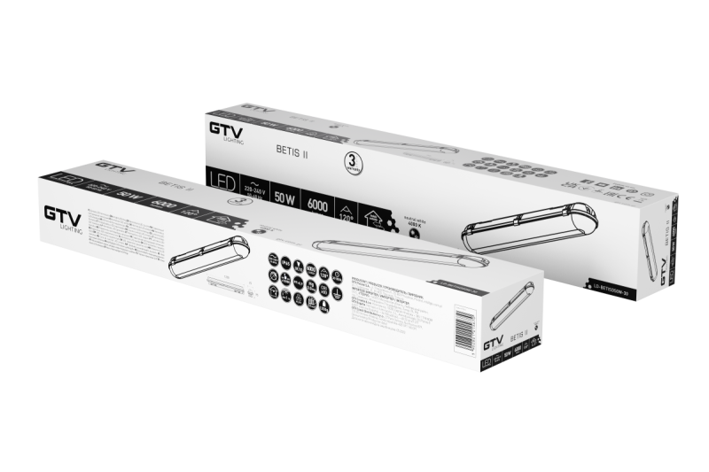 BETIS II LED hermetic luminaire, 50W, 6000lm, AC220-240V, 50/60Hz, PF>0.9, RA>80, IP65, light angle 1208962661