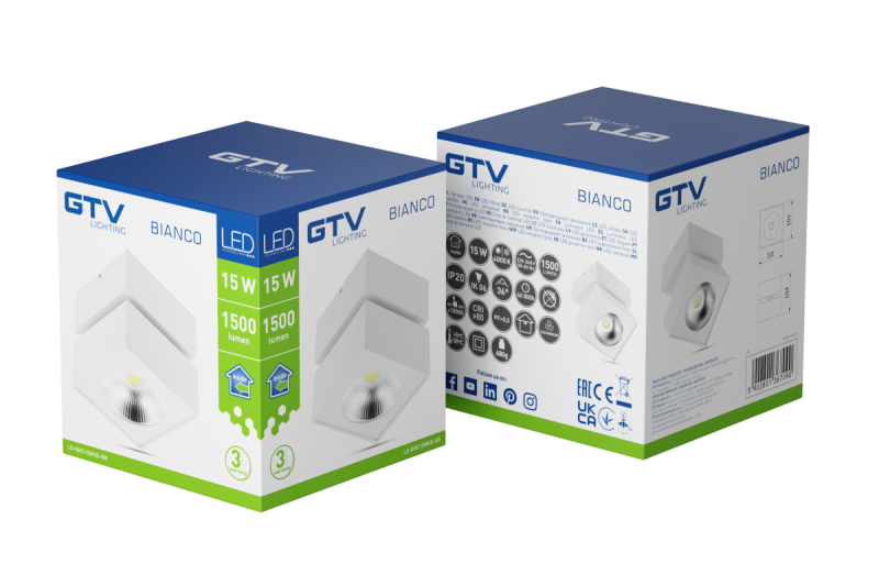 Decor Armatuur LED WIT 15W 1500lm AC220-240V 50/60 Hz PF> 0.5 Ra≥80 IP20 IK06.36 ° 4000K vierkant wit. 1208962665