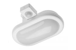 LED bulkhead fixture DELTA 6W OVAL with sensor, 6W, 400lm, AC220-240V, 50/60 Hz, PF>0,5, RA>80, IP54, beam angle 120°, neutral white 4000K, white housing 1208962724