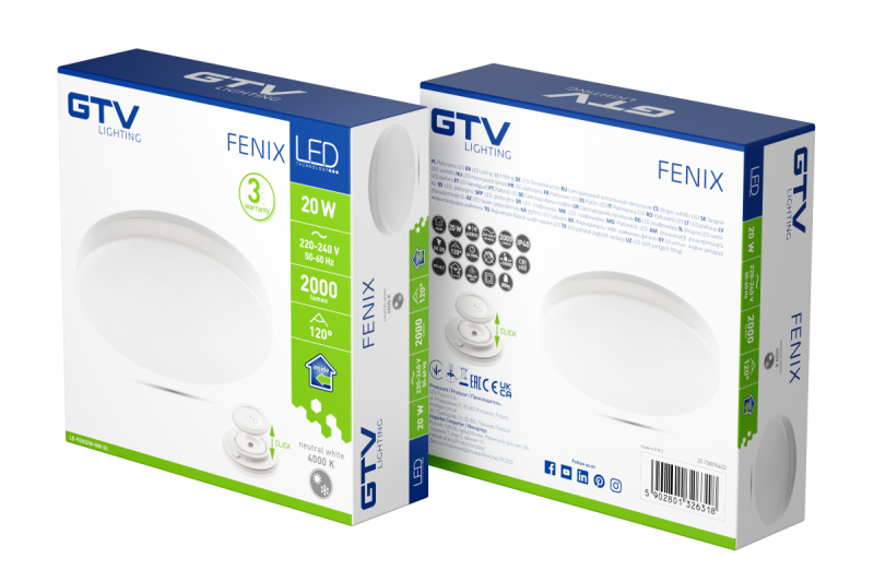 Ceiling lamp FENIX LED, Ø300mm, 4000K, 20W, 2000lm, AC220-240V, 50/60Hz, PF>0,5, IP40, 3y 1208962761