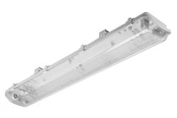 Waterproof fixture  HAGEN LED 218, T8 LED, G13, AC220-240V, 50/60Hz, IP65, PC/PC,  with wiring for one side power supply LED tubes, white housing 1208962830