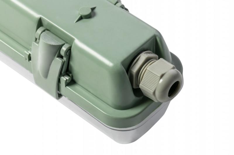 Waterproof fixture HELIOS-LED 136 BIS, T8 LED, G13, AC220-240V, 50/60Hz, IP65, ABS/PS, with wiring for one side power supply LED tubes, gray housing 1208962835