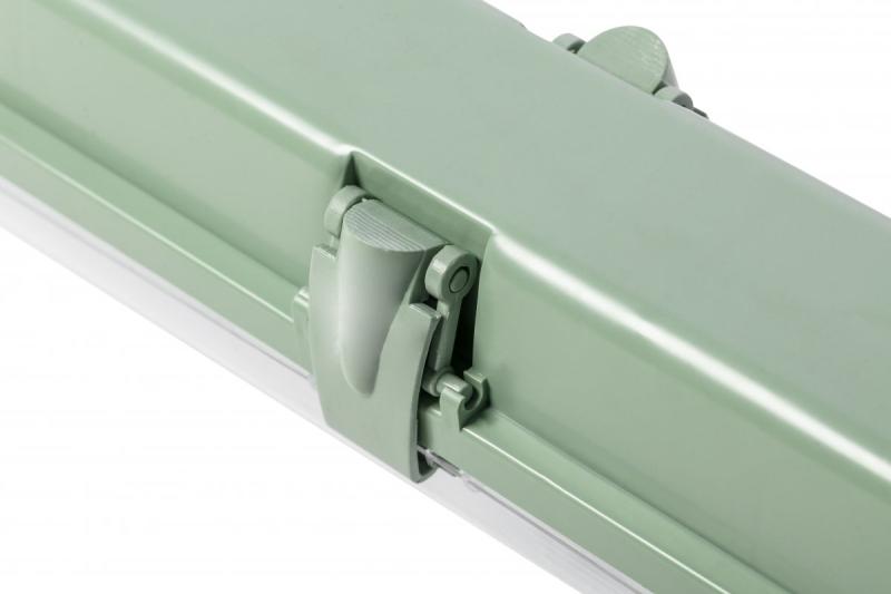 Waterproof fixture HELIOS-LED 136 BIS, T8 LED, G13, AC220-240V, 50/60Hz, IP65, ABS/PS, with wiring for one side power supply LED tubes, gray housing 1208962835