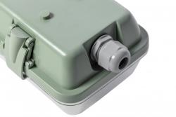 Waterproof fixture HELIOS-LED 236 BIS, T8 LED, G13, AC220-240V, 50/60Hz, IP65, ABS/PS, with wiring for one side power supply LED tubes, gray housing 1208962837