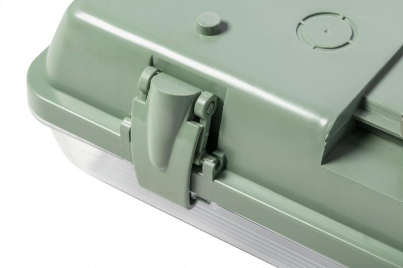 Waterproof fixture HELIOS-LED 236 BIS, T8 LED, G13, AC220-240V, 50/60Hz, IP65, ABS/PS, with wiring for one side power supply LED tubes, gray housing 1208962837