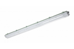 Waterproof fixture HELIOS-LED 258 BIS, T8 LED, G13, AC220-240V, 50/60Hz, IP65, ABS/PS, with wiring for one side power supply LED tubes, gray housing 1208962839