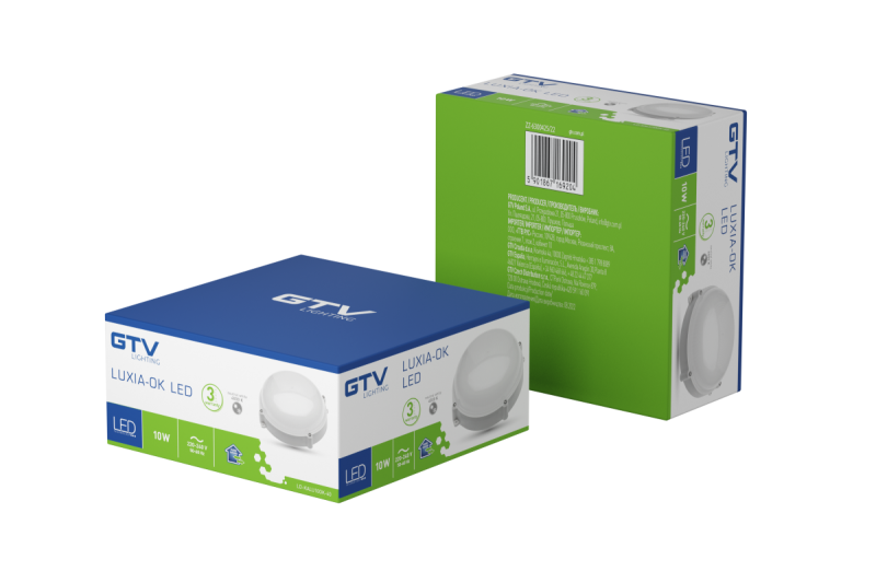 LED bulkhead fixture LUXIA 10W ROUND, 700lm, IP65, AC220-240V, 50/60Hz, beam angle 220°, neutral white, white housing 1208962876