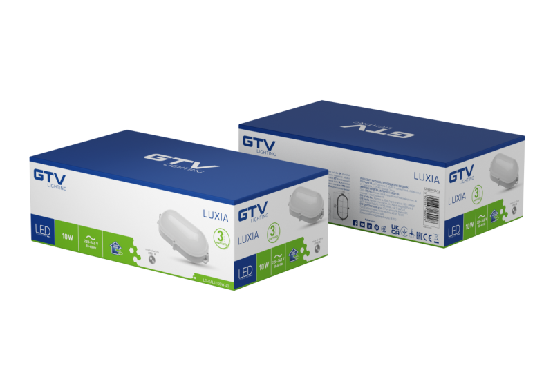 LED bulkhead fixture LUXIA  10W OVAL, 700lm, IP65, AC220-240V, 50/60Hz, beam angle 220°, neutral white, white housing 1208962877