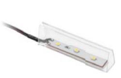 Plastic clip cold white for glass shelf 8mm, 0.24W/12V, 3 LEDs, 2m cable with mini amp ma 1208962893