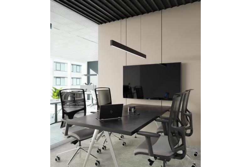 Decor LED opgehangen armatuur LIVIA 40W 3600lm AC220-240V 50-60Hz 100° RA>80 IP20 AL/PC 4000K 120cm zwart. 1208962913