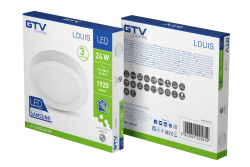 LOUIS LED downlight, IP54, 24W, 1920lm, AC176-264V, 50/60Hz, 120°, 4000K, surface-mounted, circular 1208962924