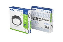 LED fixture ORIS PLUS, downlight, 13W, black, 4000K, 1020lm, AC220-240V, surface mounted, IP20, 120° 1208963047