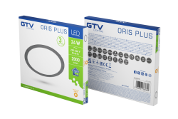 LED fixture ORIS PLUS, downlight, 24W, black, 3000K, 2000lm, AC220-240V, recessed, IP20, 120° 1208963080