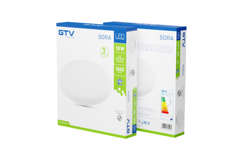 SORA LED downlight, IP54, 18W, 1800lm, AC220-240V, 50/60Hz, 120°, 4000K, recessed, square 1208963171