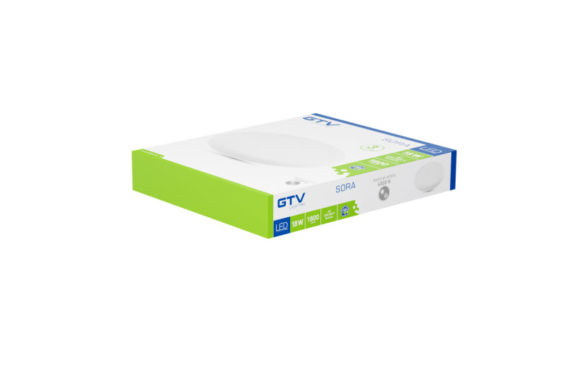 SORA LED downlight, IP54, 18W, 1800lm, AC220-240V, 50/60Hz, 120°, 4000K, recessed, circular 1208963172