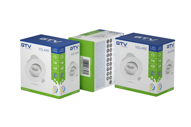 LED luminaire VOLARE, round, downlight, CCT, 7,0W, 630lm, AC220-240V, PF>0,5, RA>80, IP20, 38° 1208963249