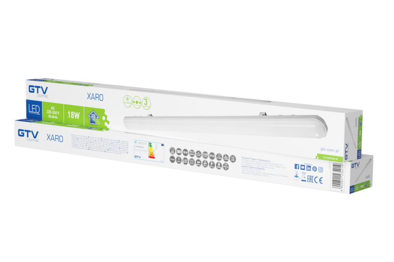 XARO LED airtide lamp, 18W, 2200lm, AC220-240V, 50/60 Hz, PF>0.9, RA>80, IP65, 4000K, 60cm 1208963264