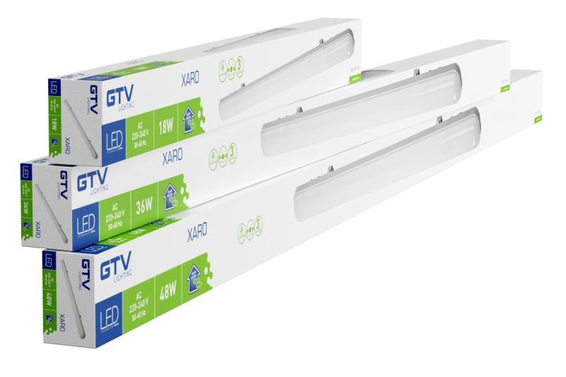 XARO LED airtide lamp, 36W, 4400lm, AC220-240V, 50/60 Hz, PF>0.9, RA>80, IP65, 4000K, 120cm 1208963265