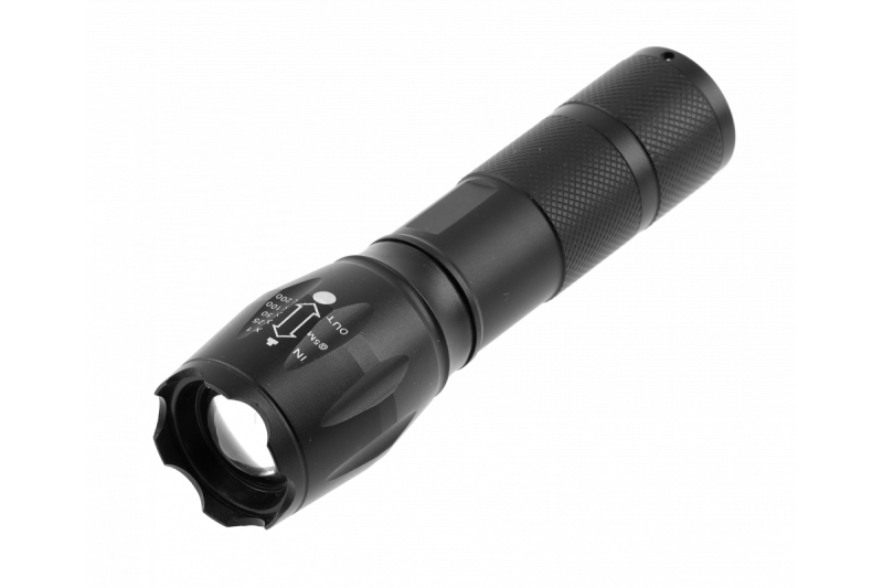 LED flashlight SOS zoom for 3xAAA batteries 1,5 V,5W,300lm,6400K,200m,IP44,black 1208963358