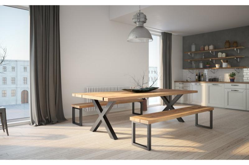 Frame leg GTV INDUSTRIA, cross, H=710 mm, W=820 mm, profile 80 x 40, steel, black 1208963605