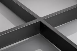 Table leg INDUSTRIA 710 mm x 820 mm, cross, profile 80 x 40 mm, black 1208963606