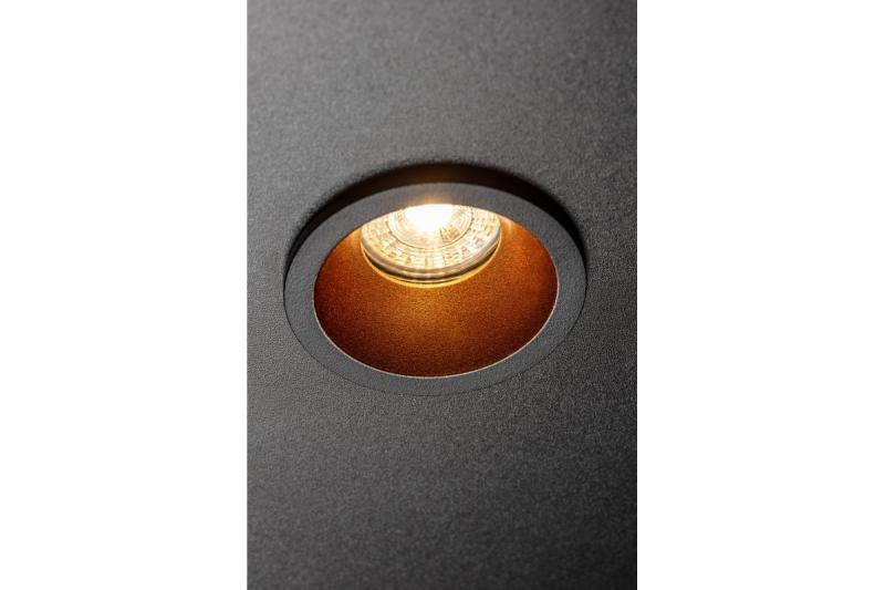 Decor Plafondspot armatuur ELVA IP54 rond Ø85x45mm zwart / koper 1208963723