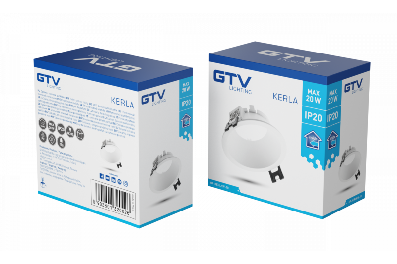 Decor Plafondspot armatuur KERLA IP20 rond Ø85x36mm wit. 1208963725