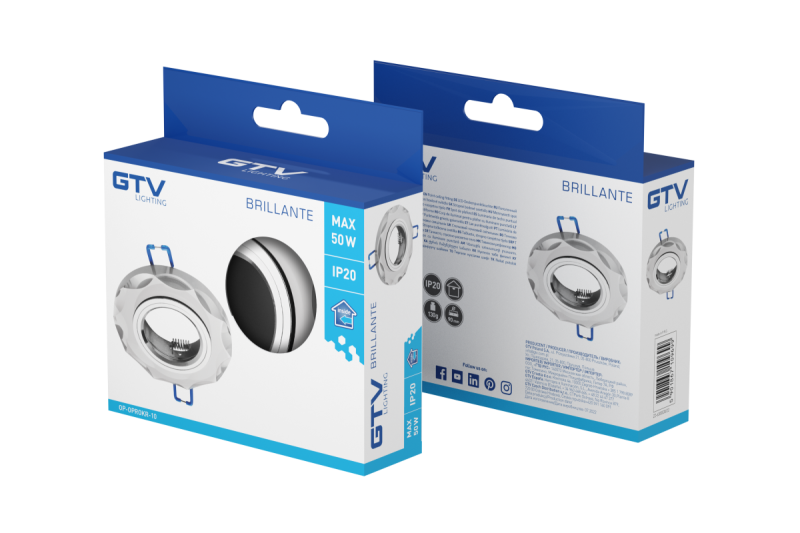 Decor BRILLANTE plafondspot armatuur glas wit kristal rond 1208963739