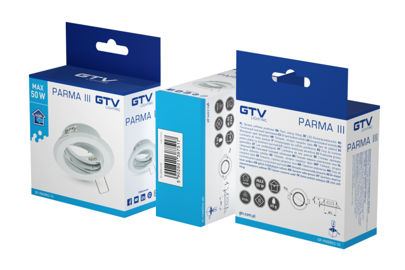 Decor Plafondspot PARMA III IP20 rond wit hoek verstelbaar. 1208963747