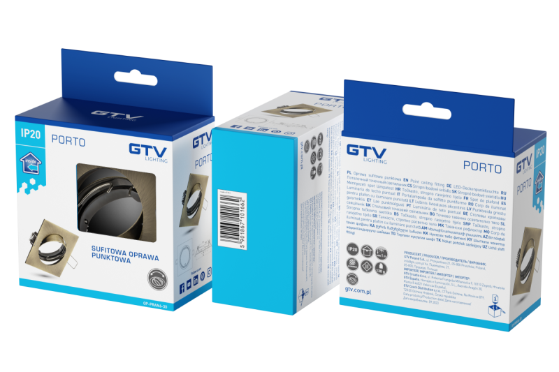 Decor PORTO-K plafondspot armatuur IP20 vierkant patina hoekverstelbaar TYPE DT10 1208963786