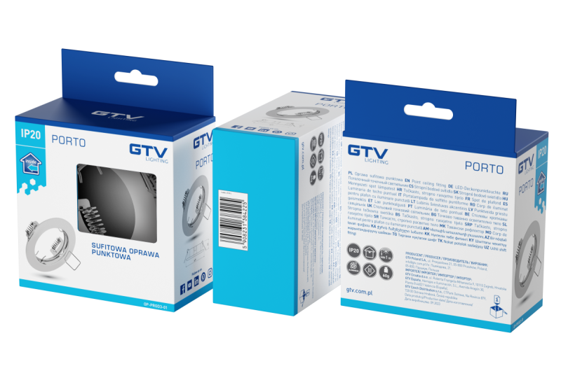 Decor PORTO plafondspot armatuur IP20 rond chroom TYPE 5514 1208963787