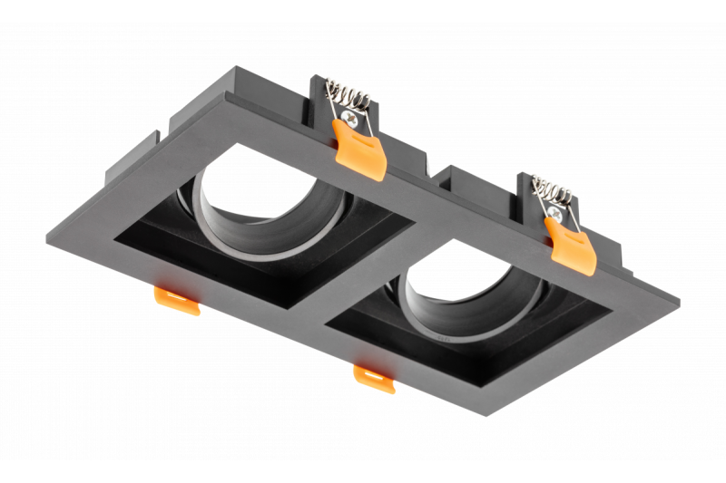 Decor Plafondspot armatuur RUBIO 187x102mm IP20 vierkant dubbel zwart. 1208963797