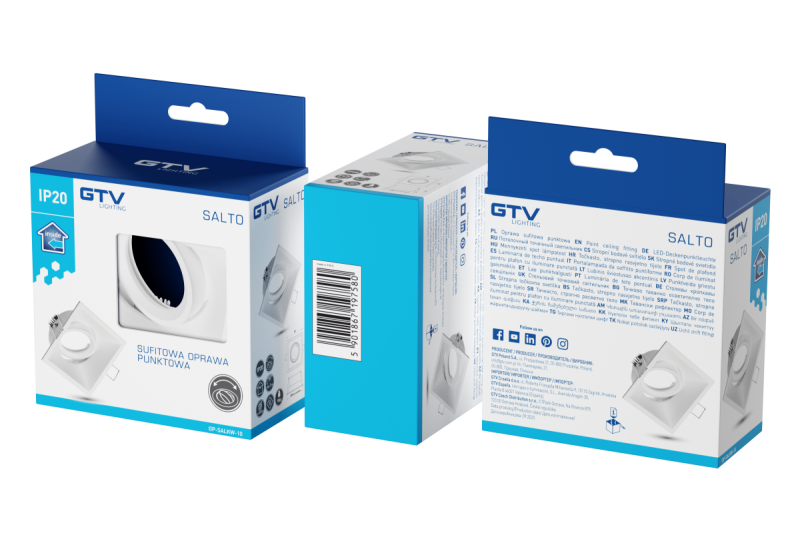 Decor Plafondarmatuur SALTO inbouw IP20 vierkante witte behuizing. 1208963799