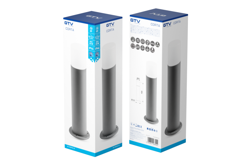 Decor Tuinarmatuur CORTA-P 40 E27 MAX.25W IP44 AC220-240V 50-60Hz paal antraciet. 1208963860